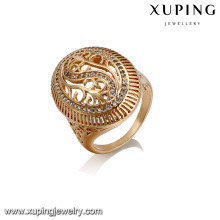 14411 Anillo de circón de aleación de cobre de joyería de moda anillo de oro de 18 quilates de lujo para niñas